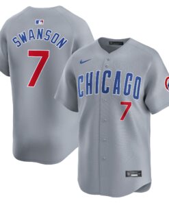 Dansby Swanson Chicago CubsRoad Limited Player Jerseynbspâ€“ Gray