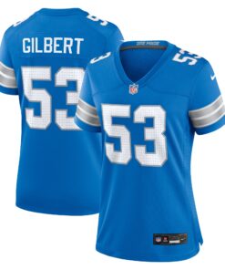 DaRon Gilbert Detroit Lions  Women_s Game Jersey   Blue