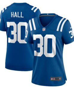 Darren Hall Indianapolis Colts  Women_s Team Game Jersey   Royal