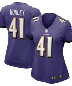 Daryl Worley Baltimore Ravens  Women_s Game Player Jersey  Purple