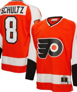 Dave Schultz Philadelphia Flyers Mitchell amp Ness  197475 Blue Line Player Jersey  Orange
