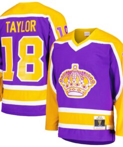 Dave Taylor Los Angeles Kings Mitchell amp Ness  198081 Blue Line Player Jersey  Purple