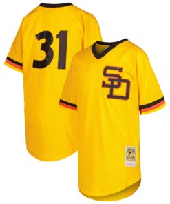 Dave Winfield San Diego Padres Mitchell amp Ness Youth Cooperstown CollectionnbspMesh Batting Practice Jersey  Gold