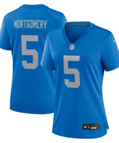 David Montgomery Detroit Lions  Women_s Alternate Game Jersey  Blue