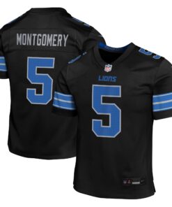 David Montgomery Detroit Lions  Youth Alternate Player Game Jersey  Black