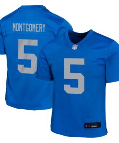 David Montgomery Detroit Lions  Youth Alternate Player Game Jersey  Blue