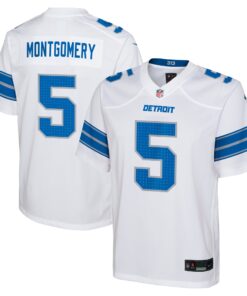 David Montgomery Detroit Lions  Youth Player Game Jersey  White