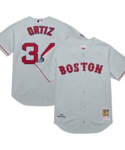 David Ortiz Boston Red Sox Mitchell amp Ness 2004 Cooperstown Collection Authentic Throwback Jersey  Gray