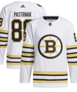 David Pastrnak Boston Bruins  Primegreen 100th Anniversary Authentic Player Jersey  White