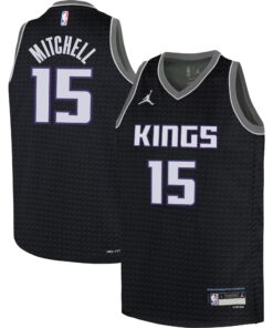 Davion Mitchell Sacramento Kings Jordan Brand Youth Swingman Jersey - Statement Edition - Black