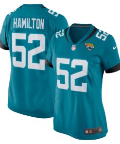 DaVon Hamilton Jacksonville Jaguars  Women_s Game Jersey  Teal