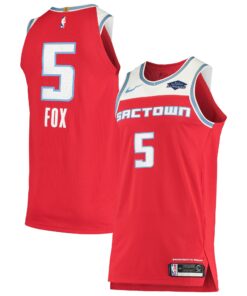 De'Aaron Fox Sacramento Kings Authentic Badge Jersey - City Edition - Red