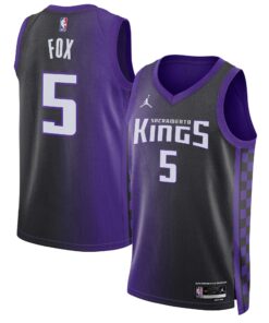 De'Aaron Fox Sacramento Kings Jordan Brand Unisex Swingman Jersey - Statement Edition - Purple 1