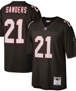 Deion Sanders Atlanta Falcons Mitchell amp Ness Big amp Tall 1992 Retired Player Replica Jersey  Black