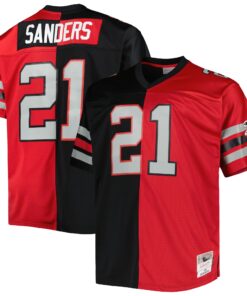 Deion Sanders Atlanta Falcons Mitchell amp Ness Big amp Tall Split Legacy Retired Player Replica Jersey  BlackRed