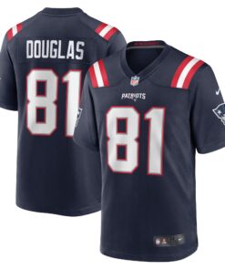 Demario Douglas New England Patriots   Game Jersey   Navy