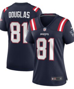 Demario Douglas New England Patriots  Women_s  Game Jersey   Navy