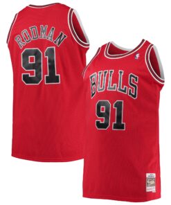 Dennis Rodman Chicago Bulls Mitchell &amp Ness 199798 Big &amp Tall Hardwood Classics Swingman Jersey - Red