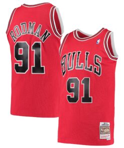 Dennis Rodman Chicago Bulls Mitchell &amp Ness Hardwood Classics Swingman Jersey - Red