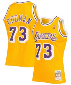 Dennis Rodman Los Angeles Lakers Mitchell &amp Ness Hardwood Classics Swingman Jersey - Gold