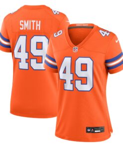 Dennis Smith Denver Broncos  Women_s Mile High Collection 1977 Throwback Retired Player Game Jersey  Orange