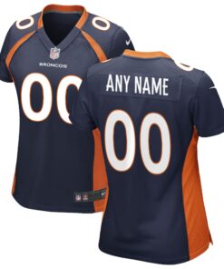Denver Broncos  Women_s Alternate Custom Game Jersey  Navy