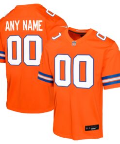 Denver Broncos  Youth Mile High Collection 1977 Throwback Custom Game Jersey  Orange