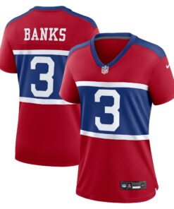 Deonte Banks New York Giants  Women_s Alternate Player Game Jersey  Century Red