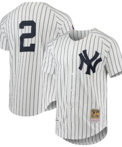 Derek Jeter New York Yankees Mitchell amp Ness 1997 Cooperstown Collection Authentic Jersey  White