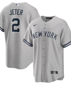 Derek Jeter New York YankeesBig amp Tall Road Replica Player Jersey  Gray