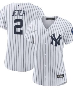 Derek Jeter New York YankeesWomen_s 2020 Hall of Fame Induction Home Replica Player Name Jersey  WhiteNavy