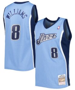 Deron Williams Utah Jazz Mitchell &amp Ness 200102 Hardwood Classics Swingman Jersey - Blue