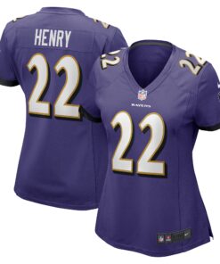 Derrick Henry Baltimore Ravens  Women_s Game Player Jersey  Purple
