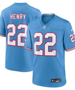 Derrick Henry Tennessee Titans  Oilers Throwback Alternate Game Player Jersey  Light Blue