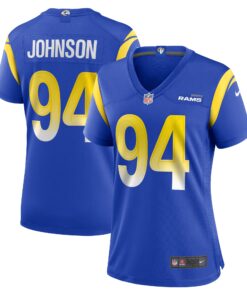 Desjuan Johnson Los Angeles Rams  Women_s Home Game Jersey  Royal 1