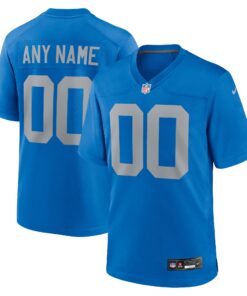 Detroit Lions  Alternate Custom Game Jersey  Blue