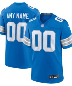 Detroit Lions  Custom Game Jersey  Blue