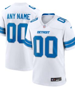 Detroit Lions  Custom Game Jersey  White