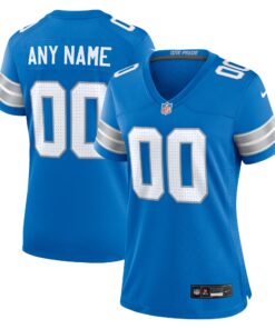 Detroit Lions  Women_s Custom Game Jersey  Blue