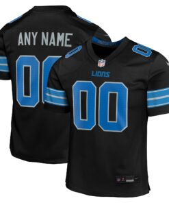 Detroit Lions  Youth Alternate Custom Game Jersey  Black