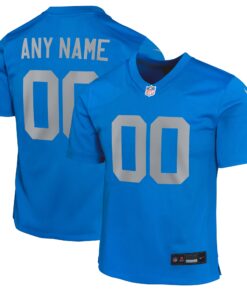 Detroit Lions  Youth Alternate Custom Game Jersey  Blue