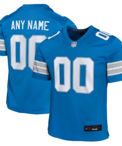 Detroit Lions  Youth Custom Game Jersey  Blue