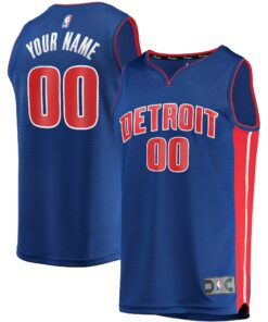 Detroit Pistons Fanatics Fast Break Custom Replica Jersey Blue - Icon Edition
