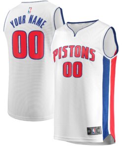Detroit Pistons Fanatics Fast Break Custom Replica Jersey White - Association Edition