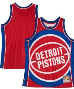  Detroit Pistons Mitchell &amp Ness Hardwood Classics Blown Out Fashion Jersey - Red