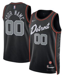  Detroit Pistons Unisex 202324 Custom Swingman Jersey - Black - City Edition