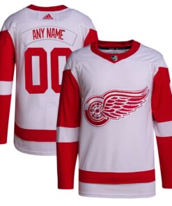  Detroit Red Wings  Away  Primegreen Authentic Custom Jersey  White