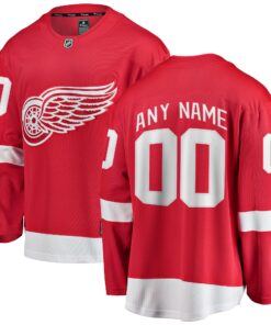 Detroit Red Wings Fanatics Home Breakaway Custom Jersey  Red