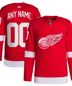  Detroit Red Wings  Home  Primegreen Authentic Custom Jersey  Red