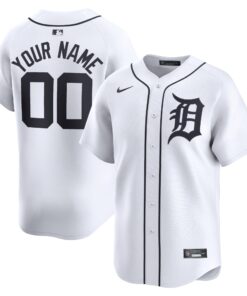 Detroit TigersHome Limited Custom Jersey  White